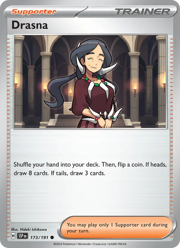 Drasna Pokemon card from Surging Sparks