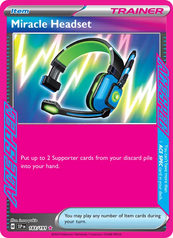 Miracle Headset Pokemon card from Surging Sparks