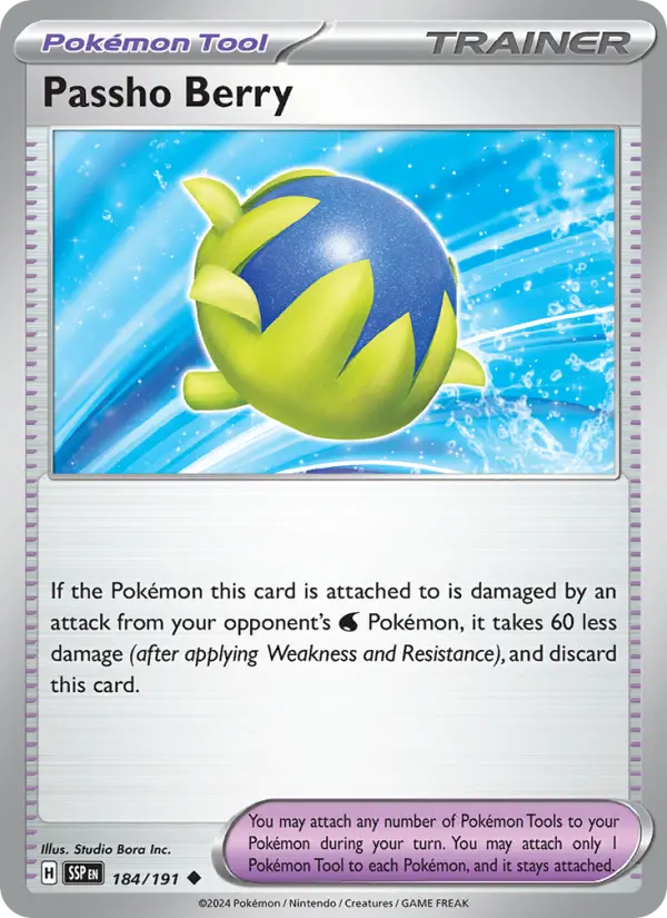Passho Berry Pokemon card from Surging Sparks