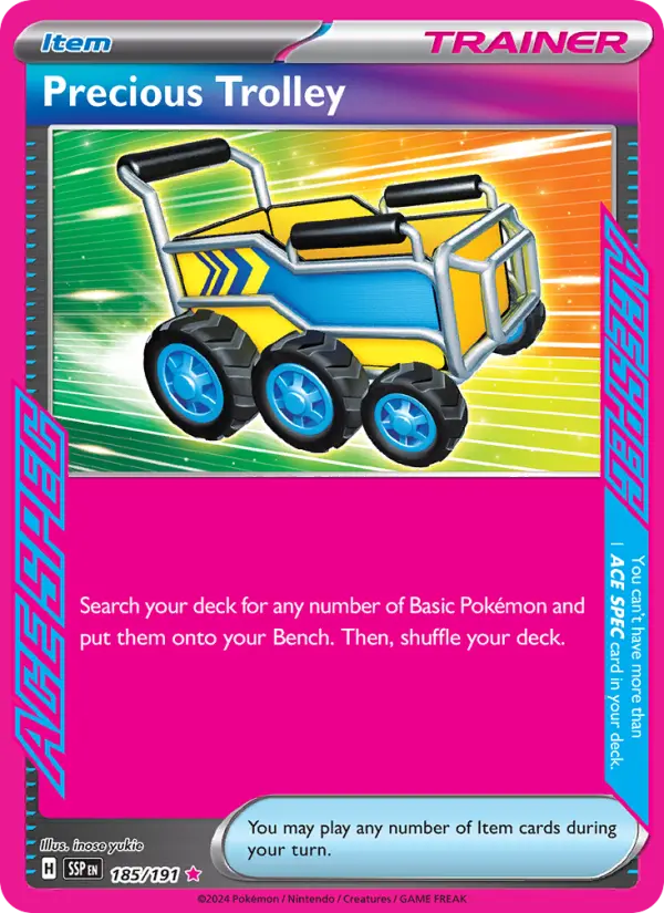 Precious Trolley Pokemon card from Surging Sparks