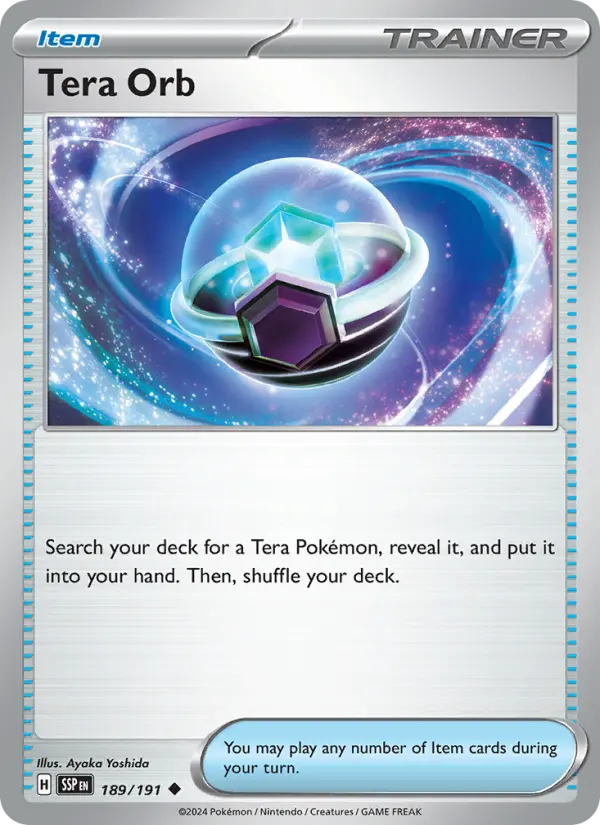 Tera Orb Pokemon card from Surging Sparks