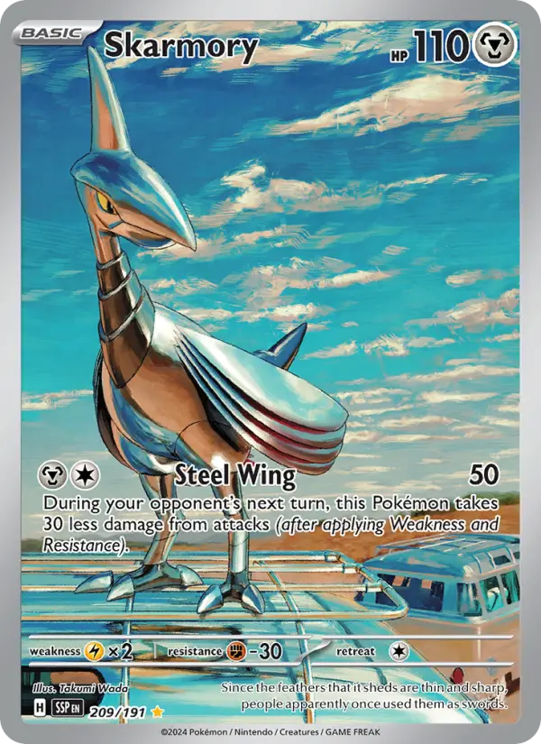Skarmory Pokemon card from Surging Sparks