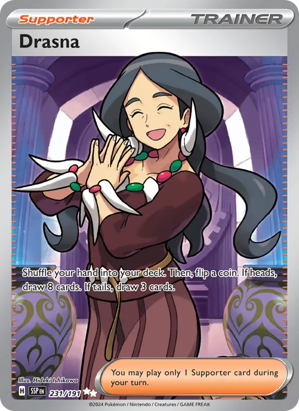 Drasna Pokemon card from Surging Sparks