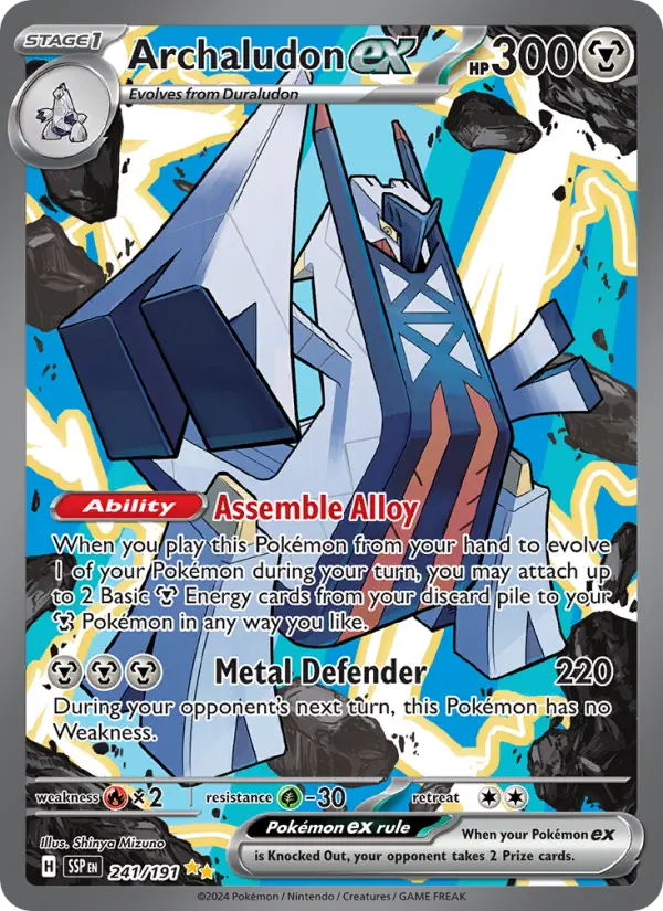 Archaludon ex Pokemon card from Surging Sparks