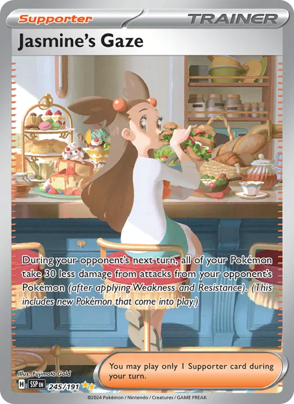 Jasmine's Gaze Pokemon card from Surging Sparks