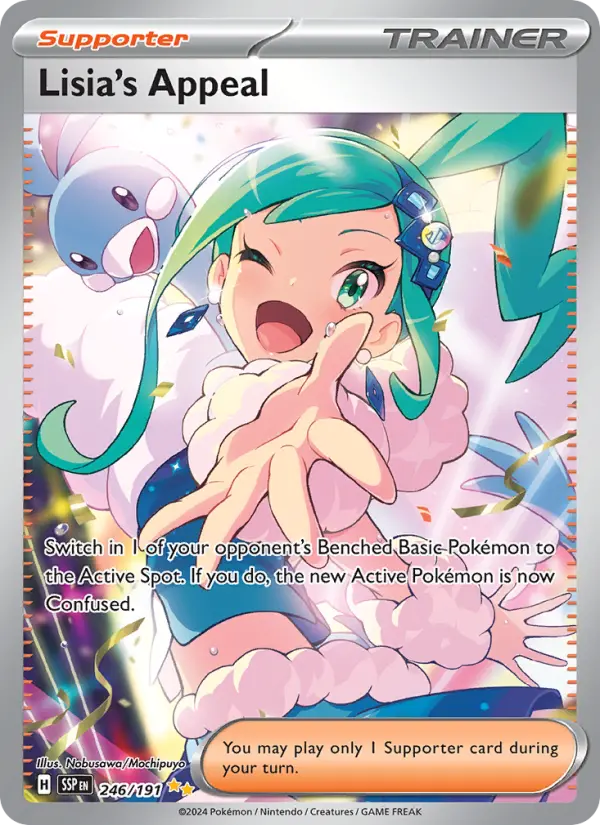 Lisia's Appeal Pokemon card from Surging Sparks