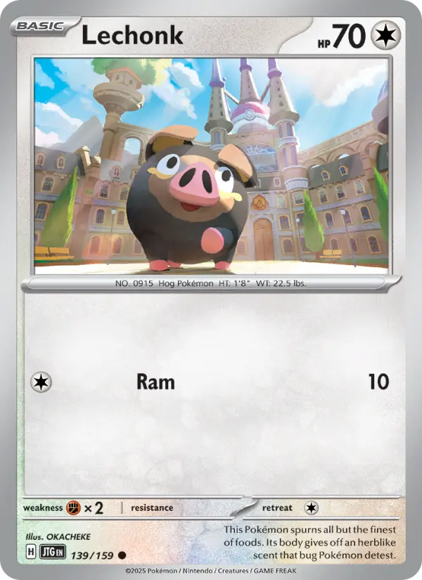 Lechonk Pokemon card from Journey Together