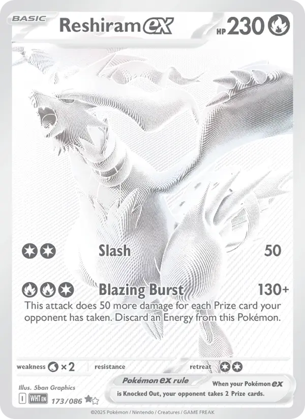 Reshiram ex Pokemon card from White Flare