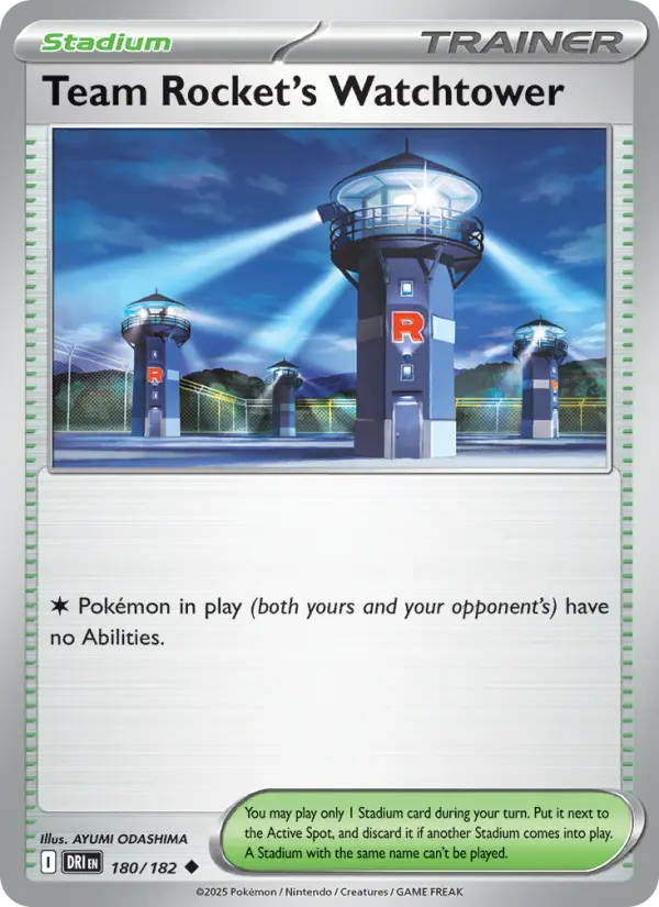 Team Rocket's Watchtower Pokemon card from Destined Rivals