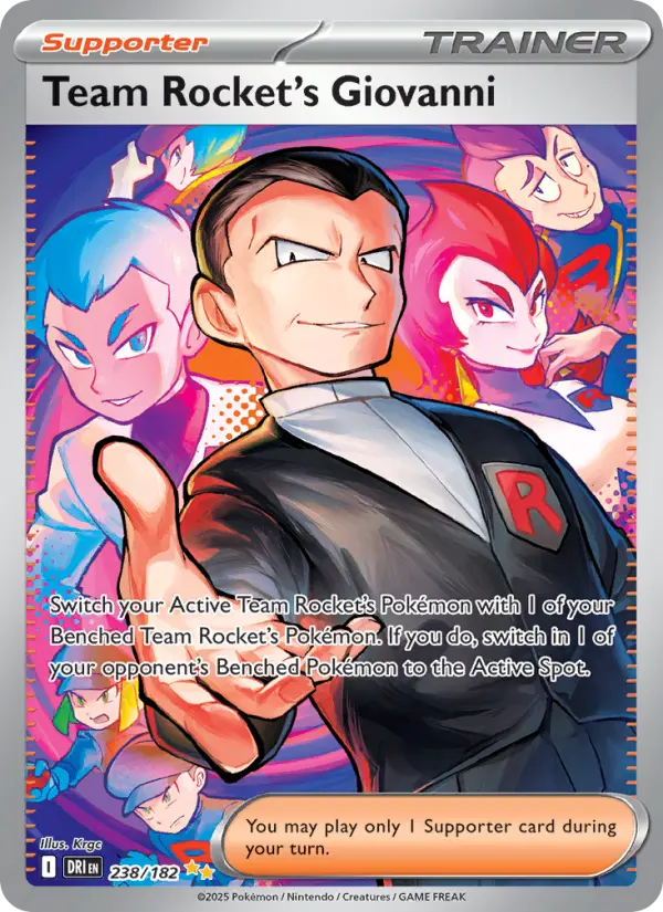 Team Rocket's Giovanni Pokemon card from Destined Rivals
