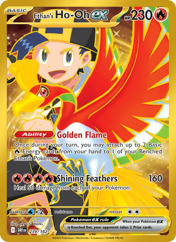 Ethan's Ho-Oh ex Pokemon card from Destined Rivals