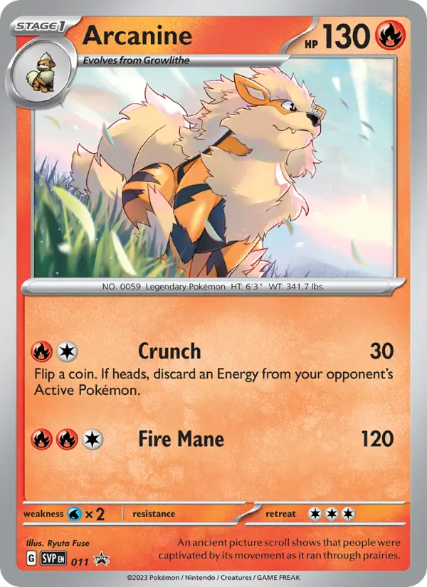 Arcanine Pokemon card from SVP Black Star Promos
