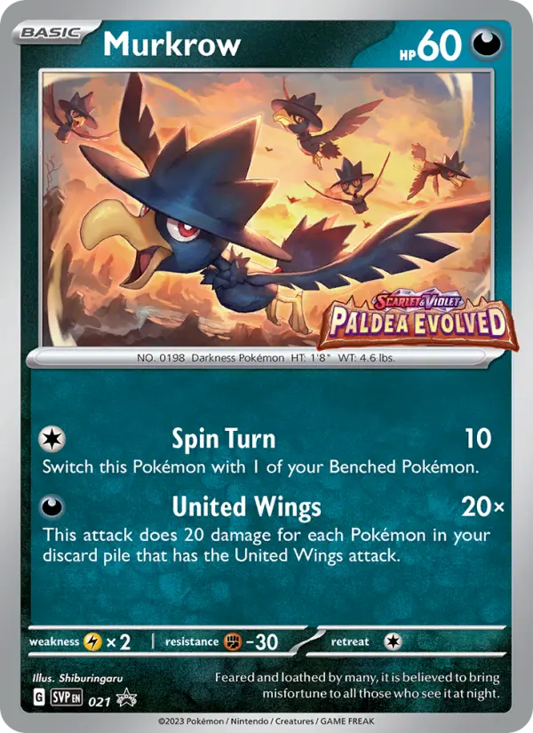 Murkrow Pokemon card from SVP Black Star Promos