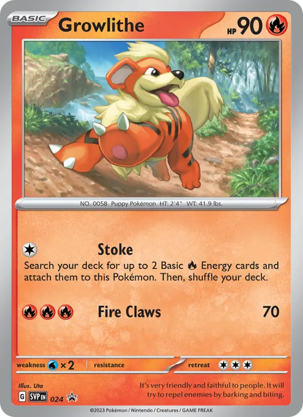 Growlithe Pokemon card from SVP Black Star Promos