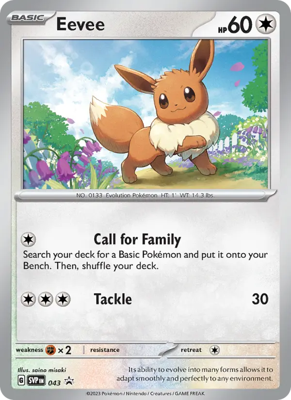 Eevee Pokemon card from SVP Black Star Promos