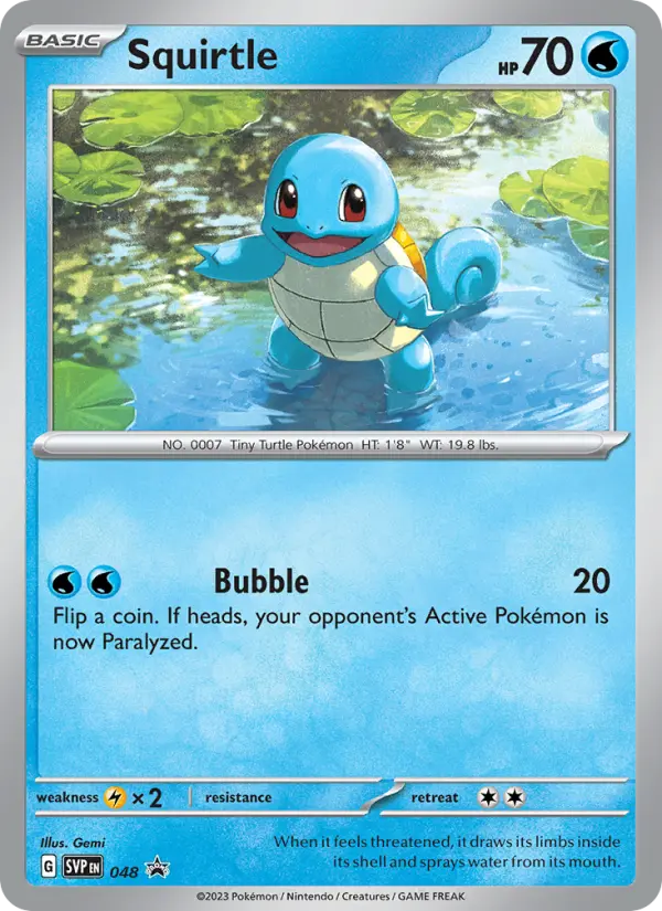 Squirtle Pokemon card from SVP Black Star Promos