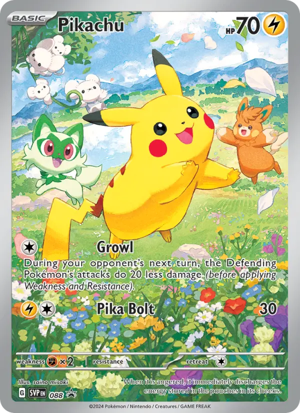 Pikachu Pokemon card from SVP Black Star Promos