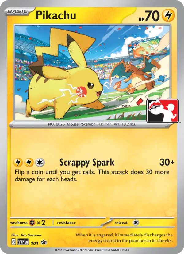 Pikachu Pokemon card from SVP Black Star Promos