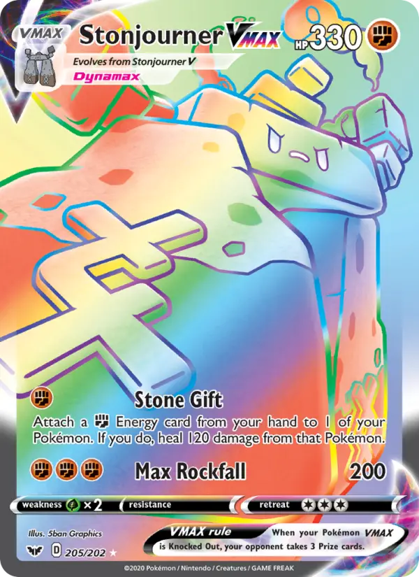 Stonjourner VMAX Pokemon card from Sword & Shield