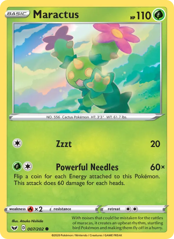 Maractus Pokemon card from Sword & Shield