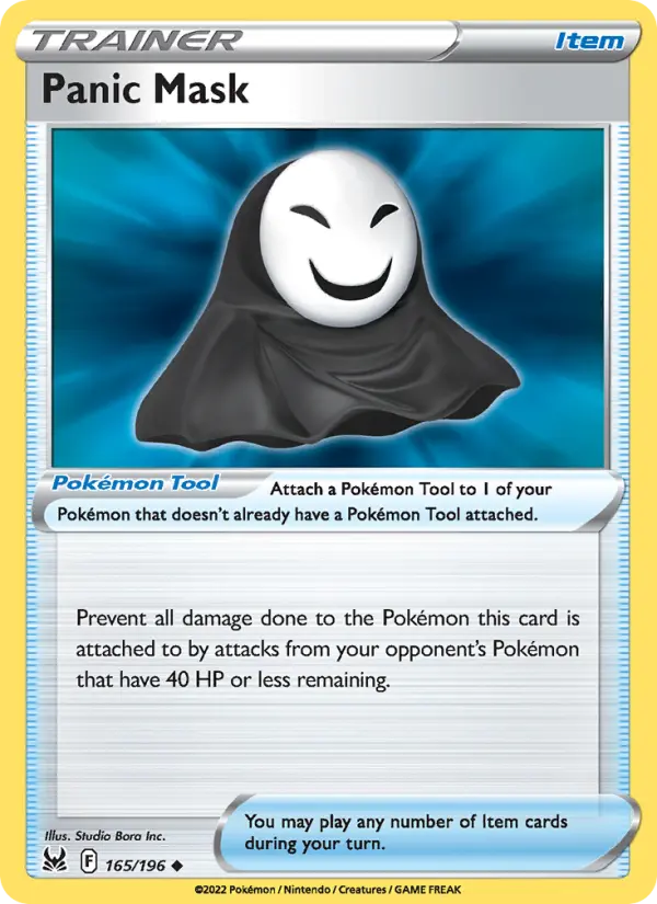 Panic Mask Pokemon card from Lost Origin
