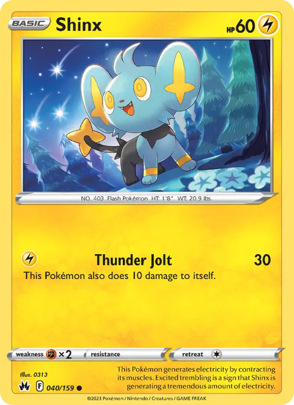 Shinx Pokemon card from Crown Zenith