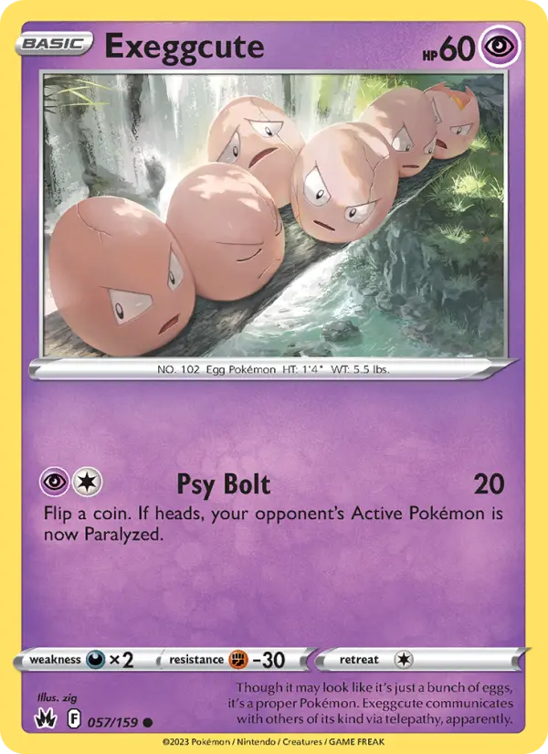Exeggcute Pokemon card from Crown Zenith