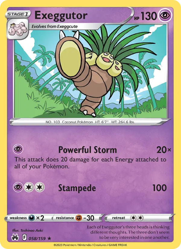 Exeggutor Pokemon card from Crown Zenith