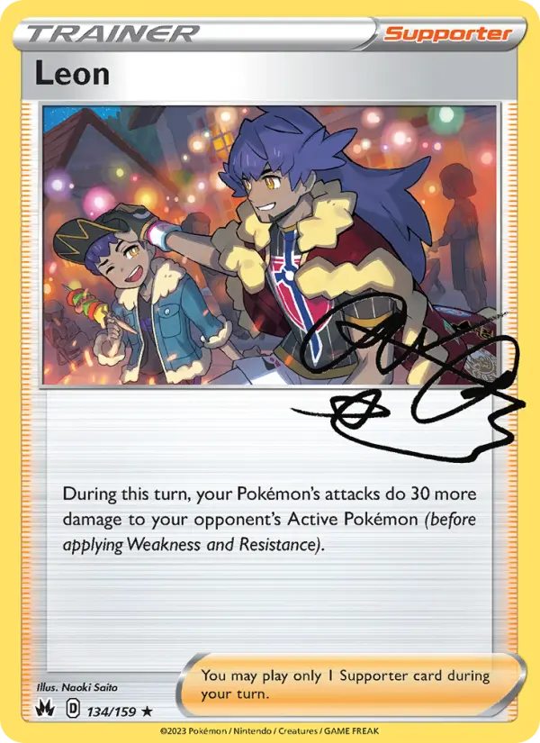 Leon Pokemon card from Crown Zenith