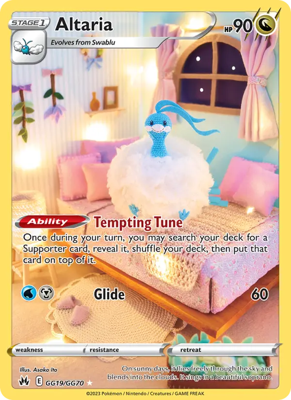 Altaria Pokemon card from Crown Zenith