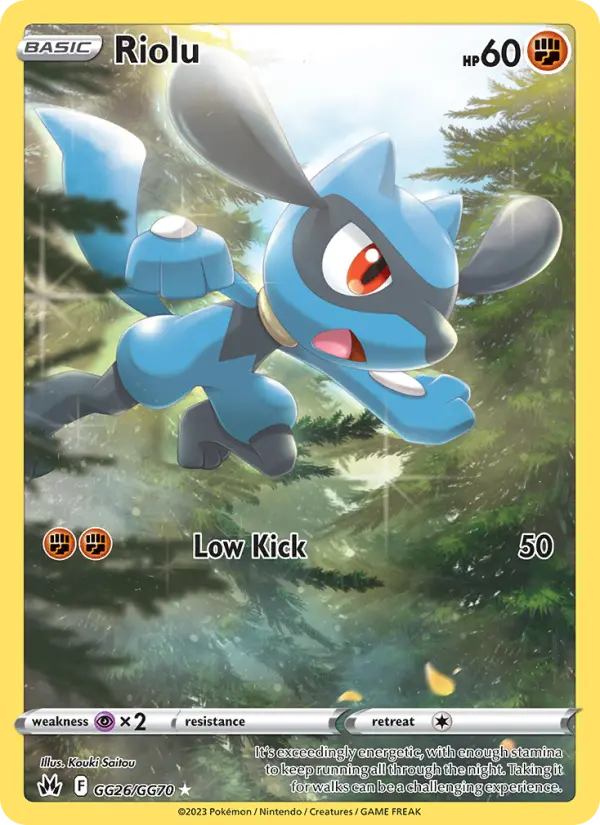 Riolu Pokemon card from Crown Zenith