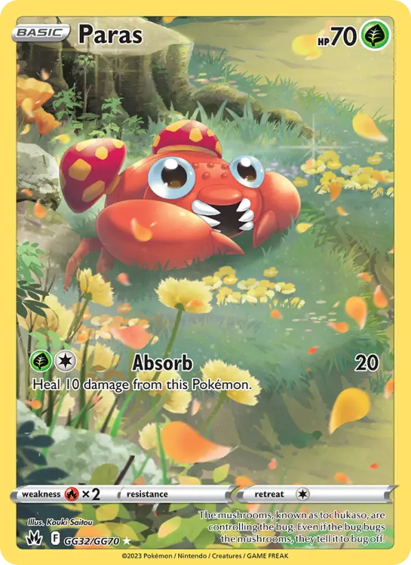 Paras Pokemon card from Crown Zenith