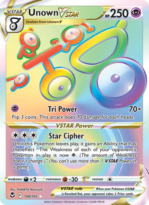 Unown VSTAR Pokemon card from Silver Tempest