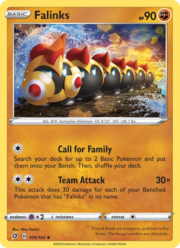 Falinks Pokemon card from Rebel Clash