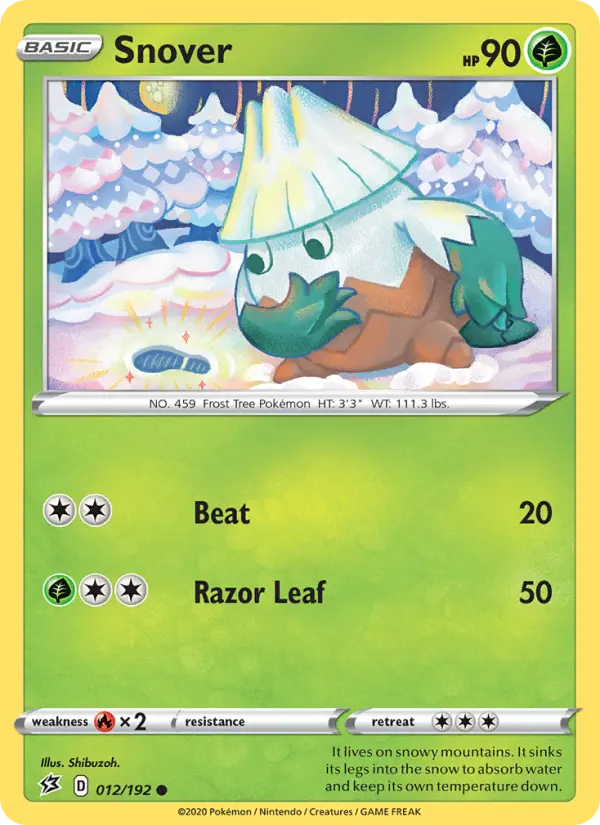 Snover Pokemon card from Rebel Clash