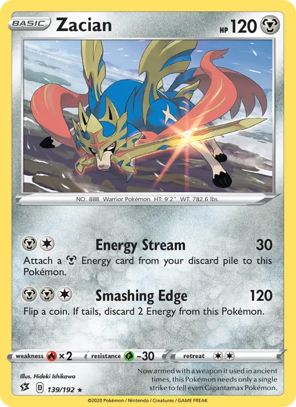 Zacian Pokemon card from Rebel Clash