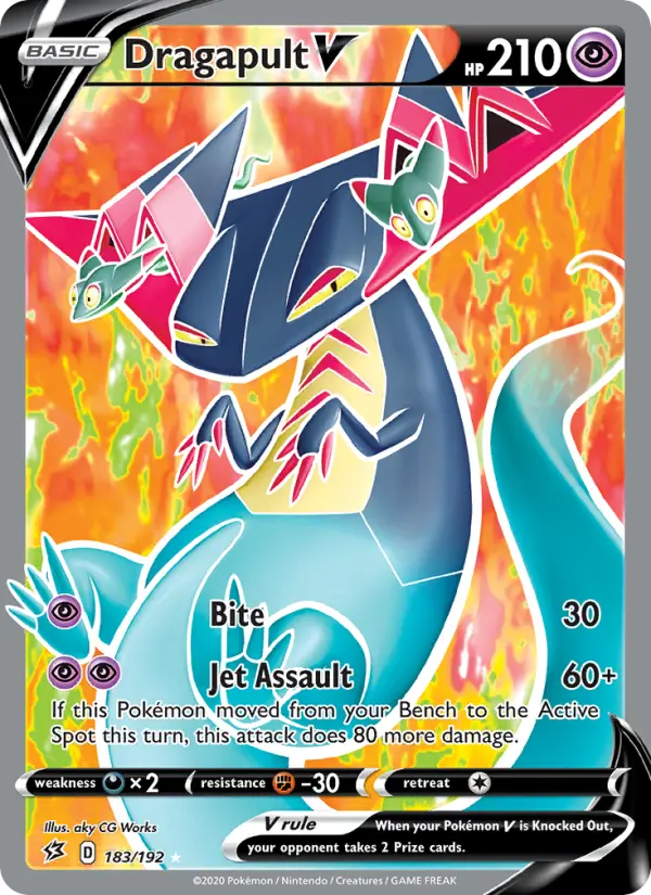 Dragapult V Pokemon card from Rebel Clash