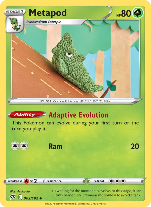 Metapod Pokemon card from Rebel Clash