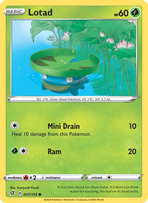 Lotad Pokemon card from Rebel Clash