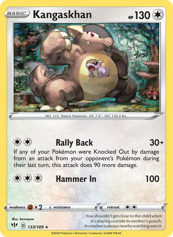 Kangaskhan Pokemon card from Darkness Ablaze
