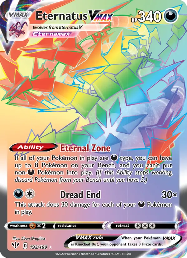 Eternatus VMAX Pokemon card from Darkness Ablaze