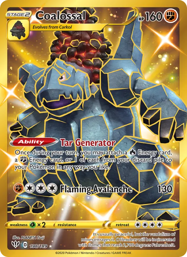 Coalossal Pokemon card from Darkness Ablaze