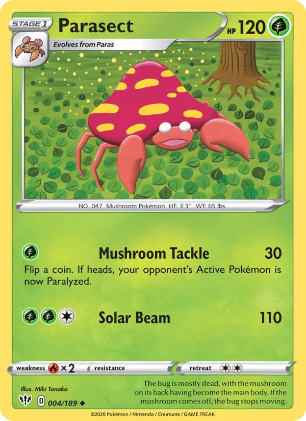 Parasect Pokemon card from Darkness Ablaze