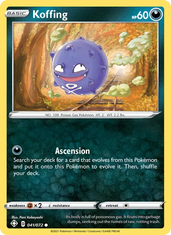 Koffing Pokemon card from Shining Fates
