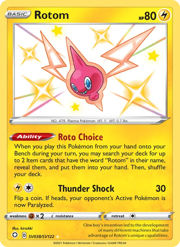 Rotom Pokemon card from Shining Fates