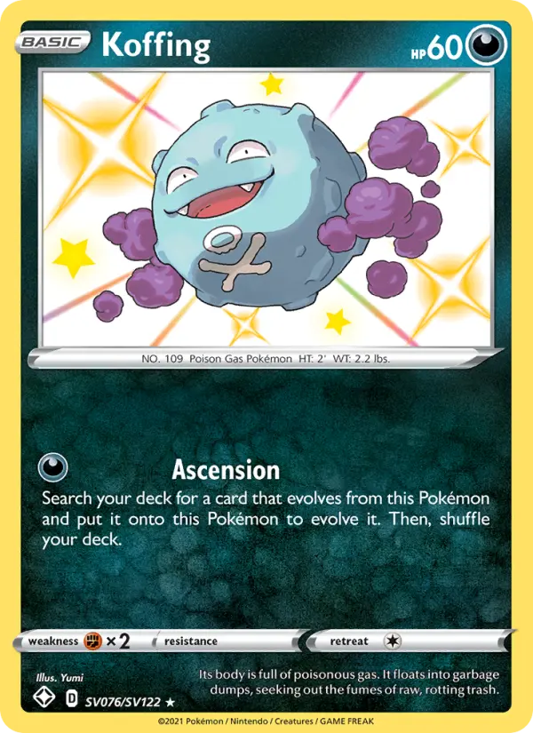 Koffing Pokemon card from Shining Fates