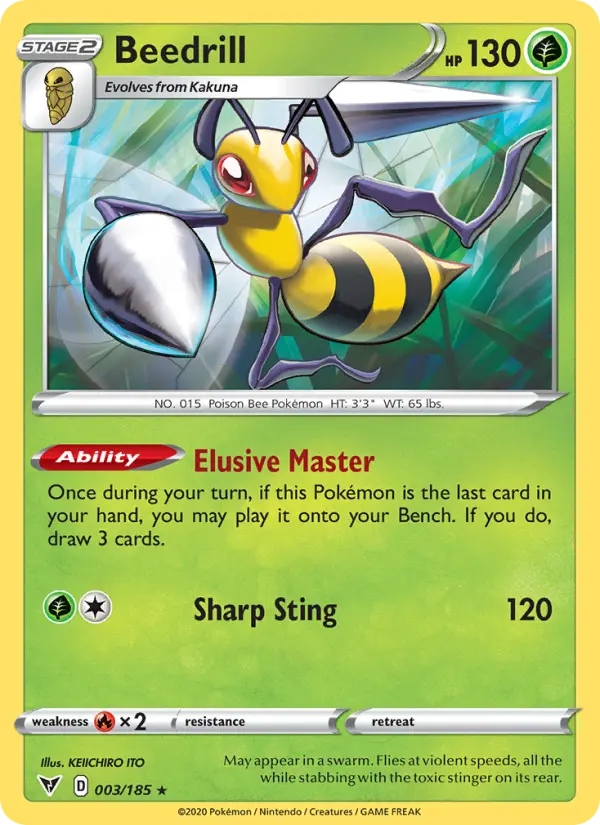 Beedrill Pokemon card from Vivid Voltage