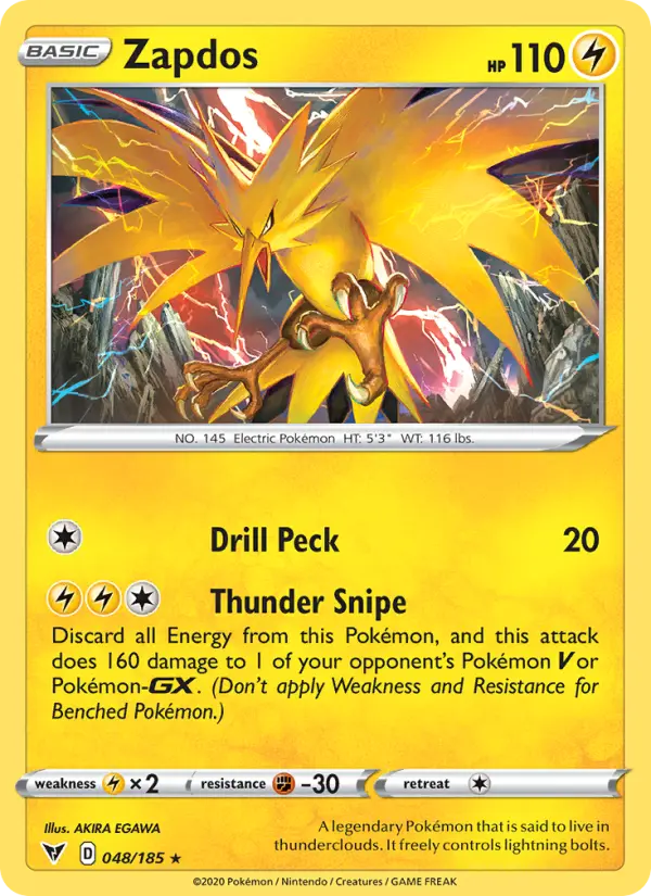 Zapdos Pokemon card from Vivid Voltage