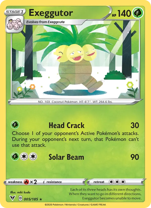 Exeggutor Pokemon card from Vivid Voltage