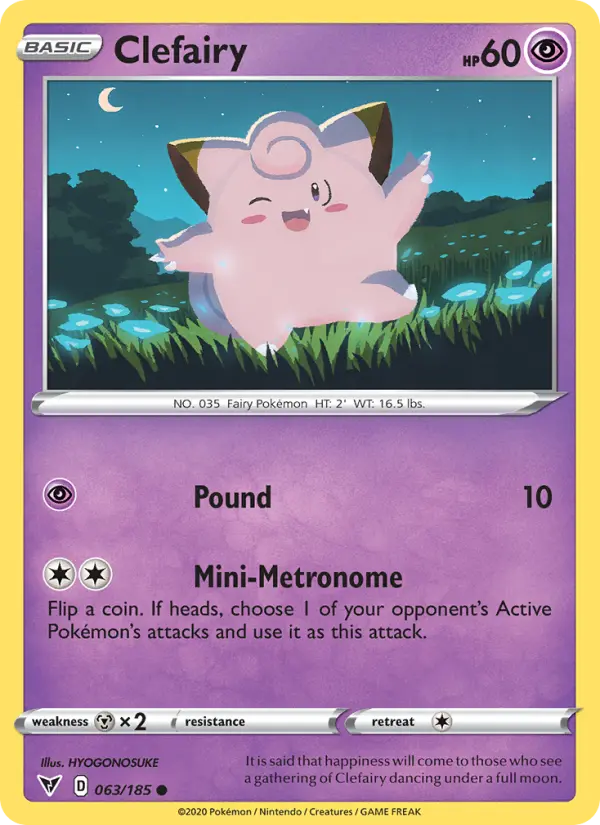 Clefairy Pokemon card from Vivid Voltage